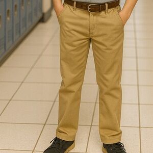 Boys Khaki Uniform Pants Children’s Place Adjustable Waist Size 14 New